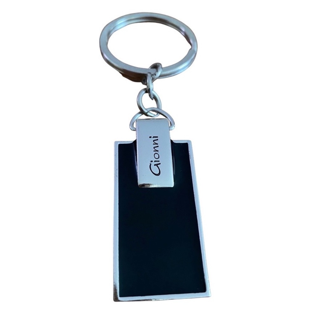 Key Ring Black and Sliver Tone - Picture 2 of 5